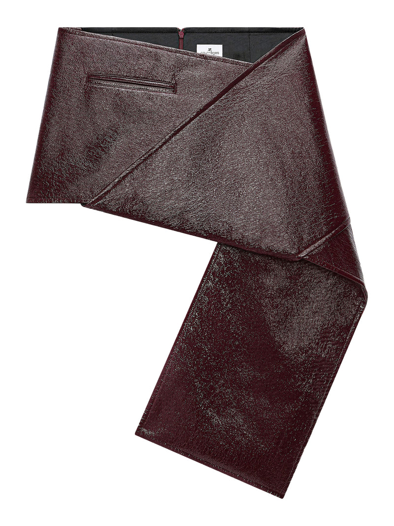 ASYMMETRIC VINYL MINISKIRT