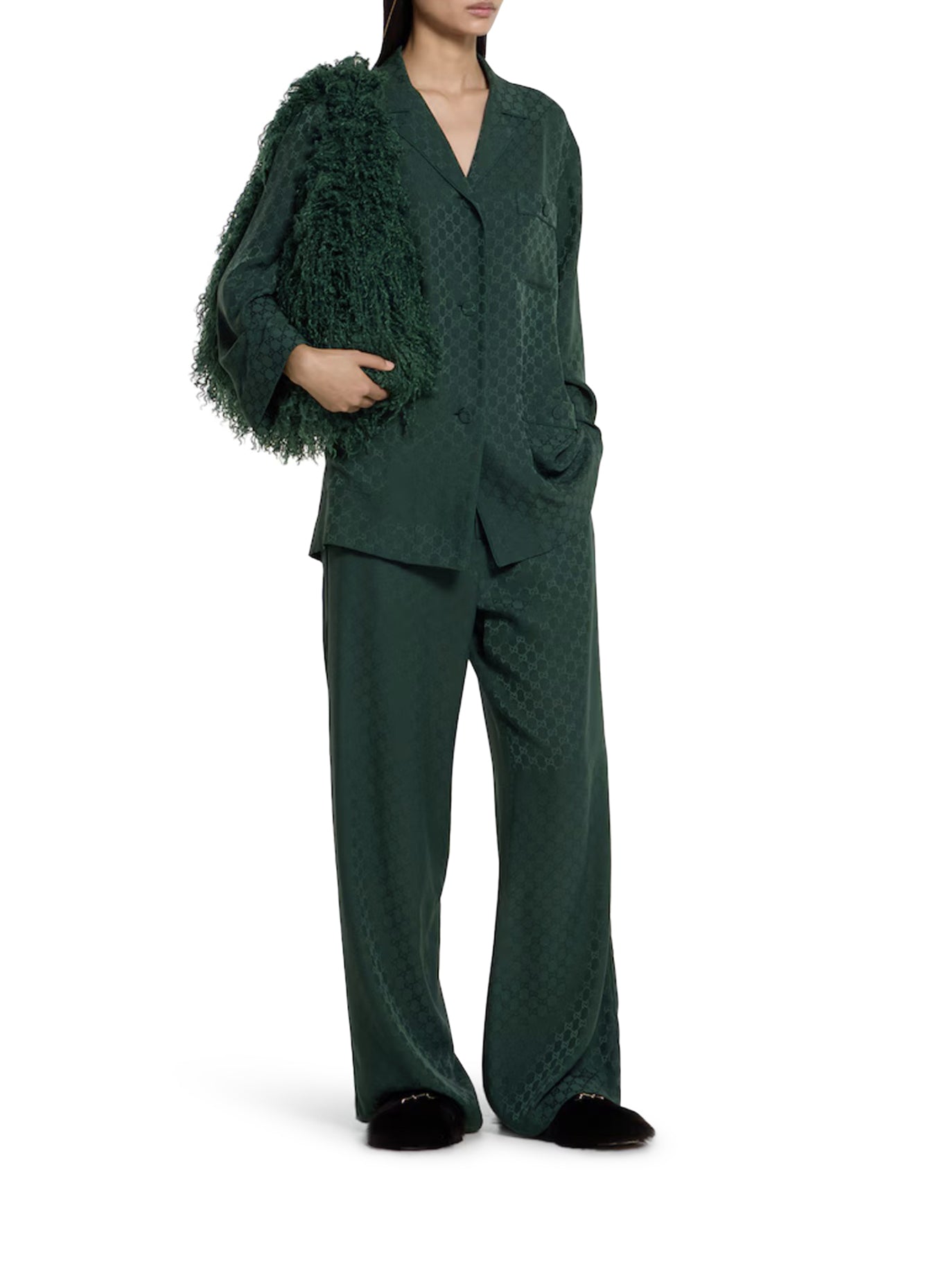 GG JACQUARD SILK JOGGING PANTS