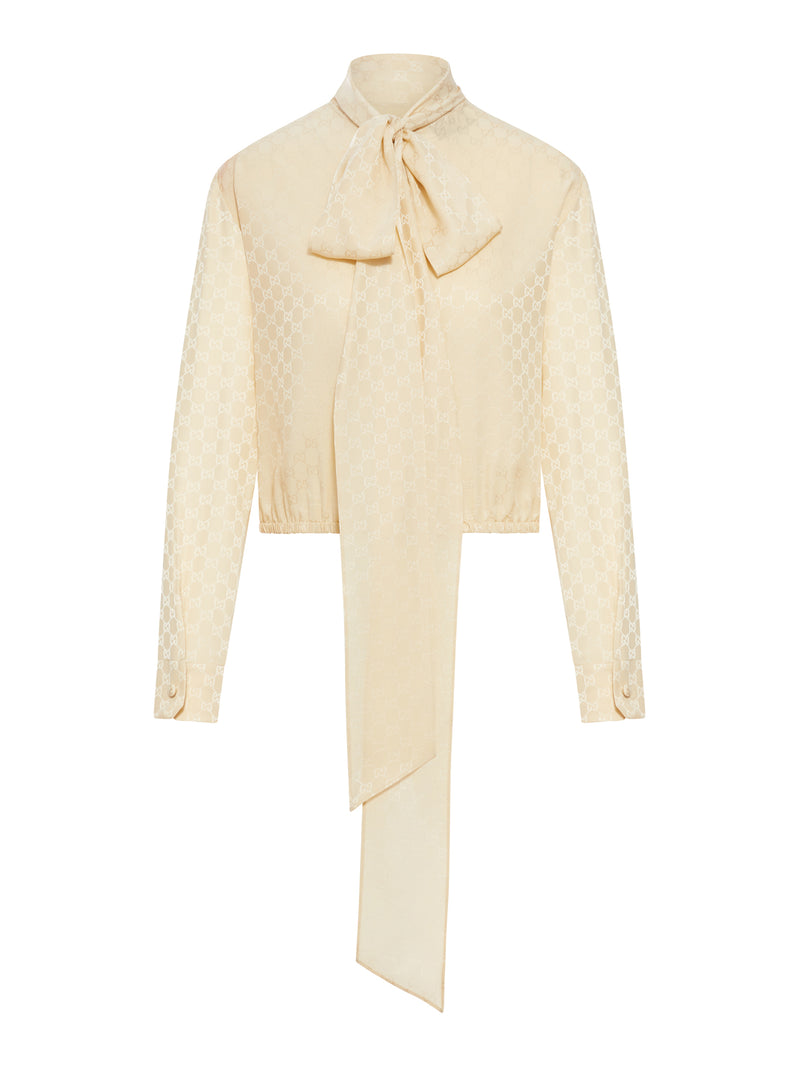 GG JACQUARD SILK TOP