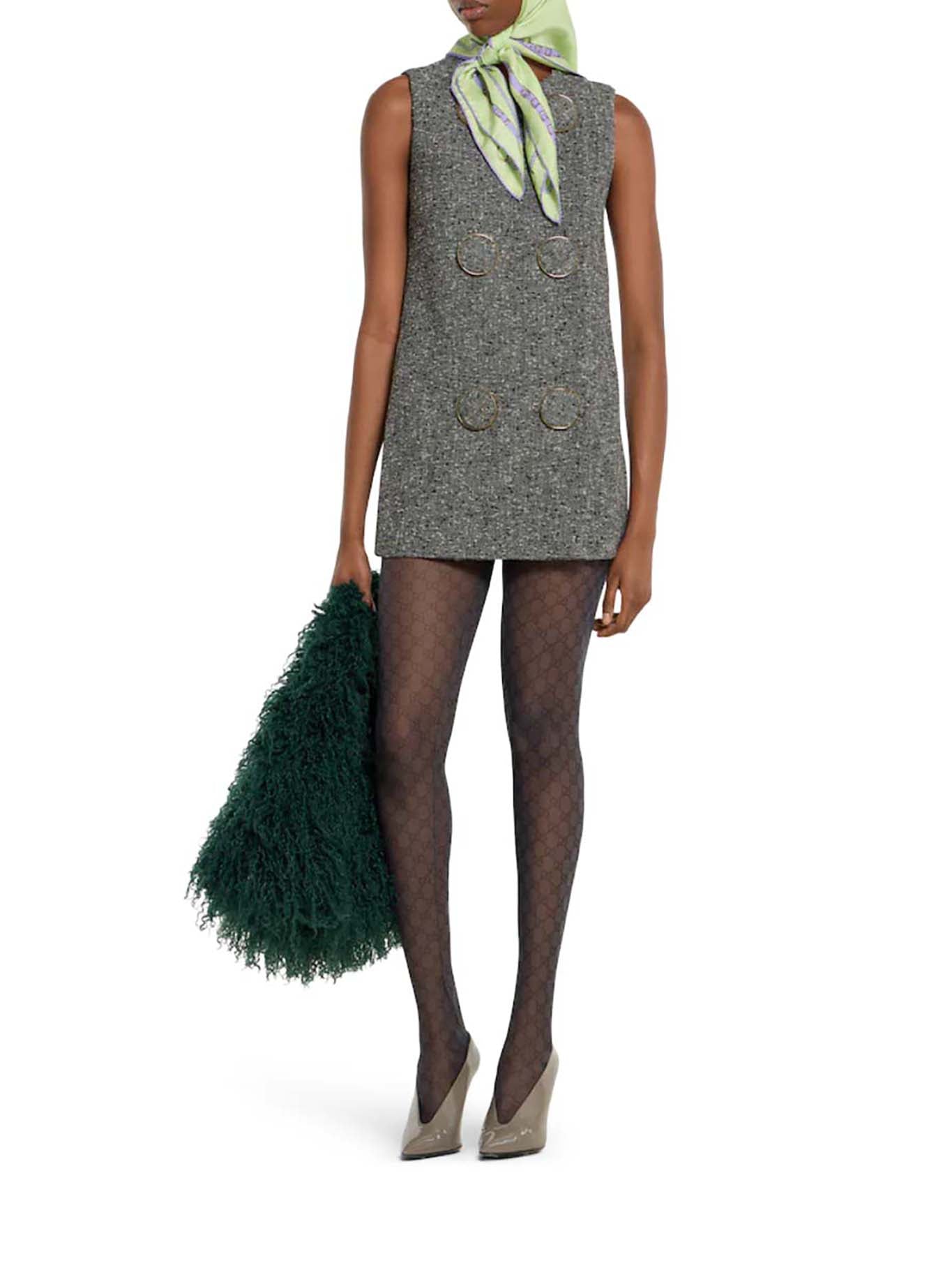 WOOL DRESS WITH OVERSIZED BUTTONS