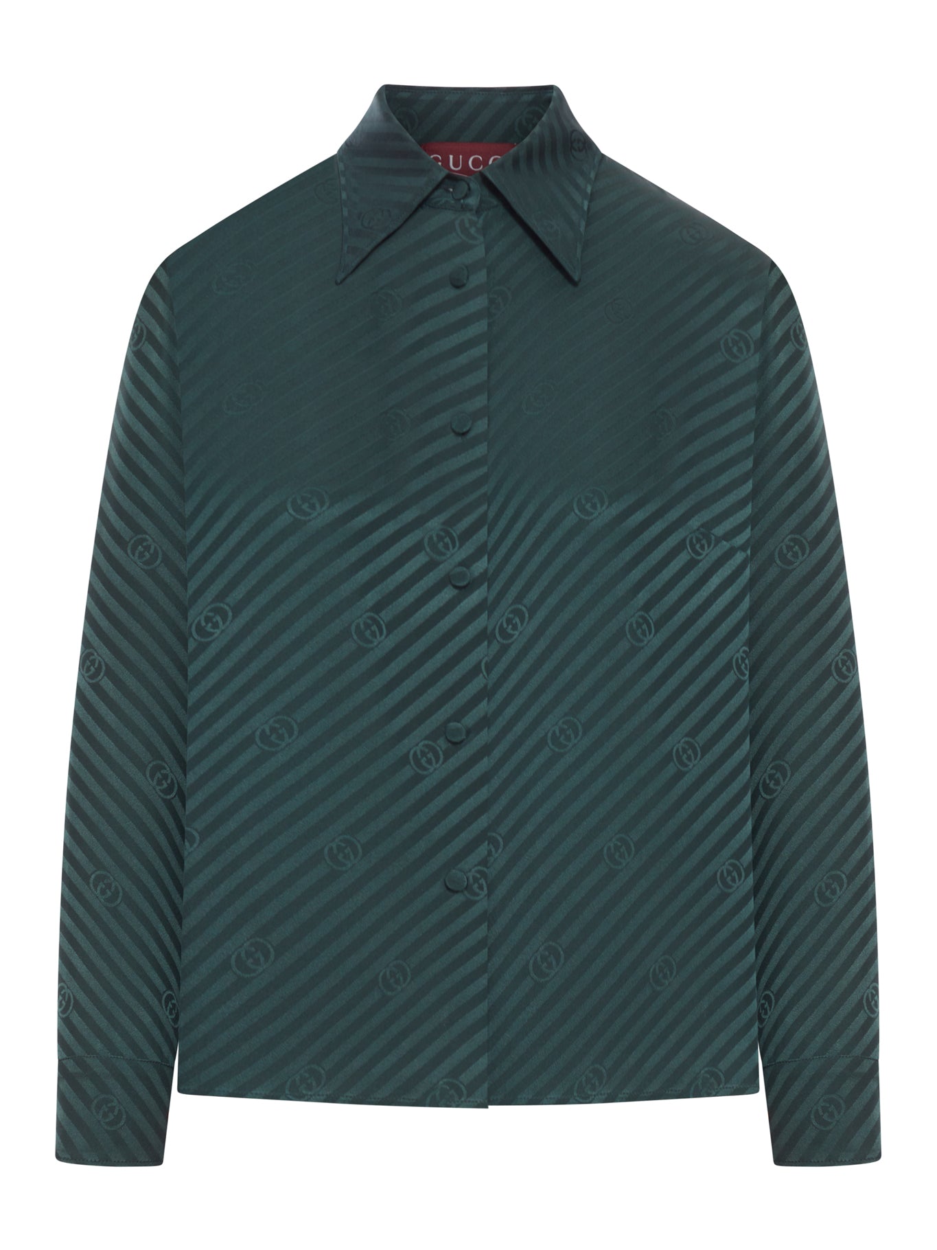 JACQUARD SILK SHIRT WITH GG CROSS