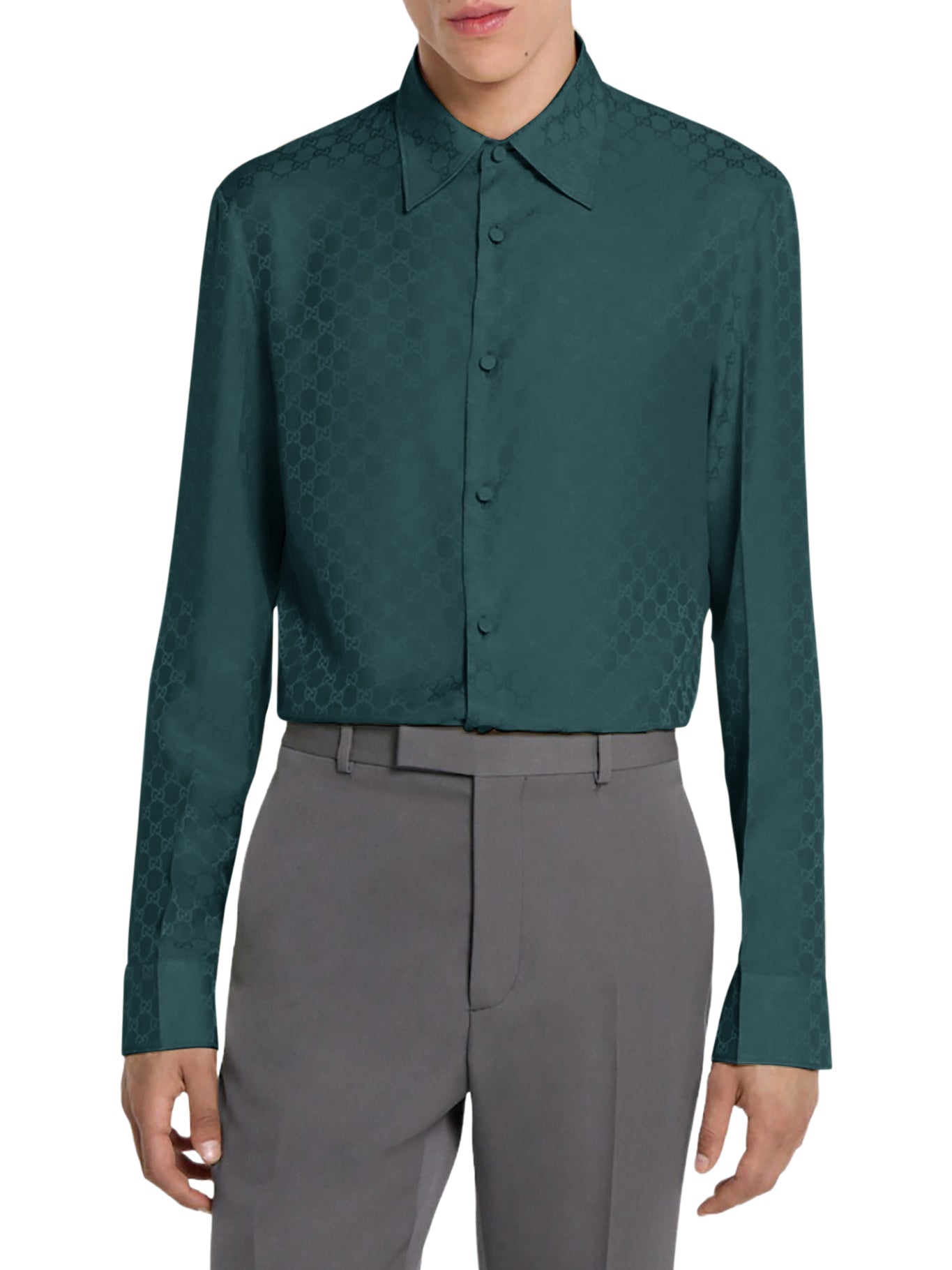 GG JACQUARD SILK SHIRT