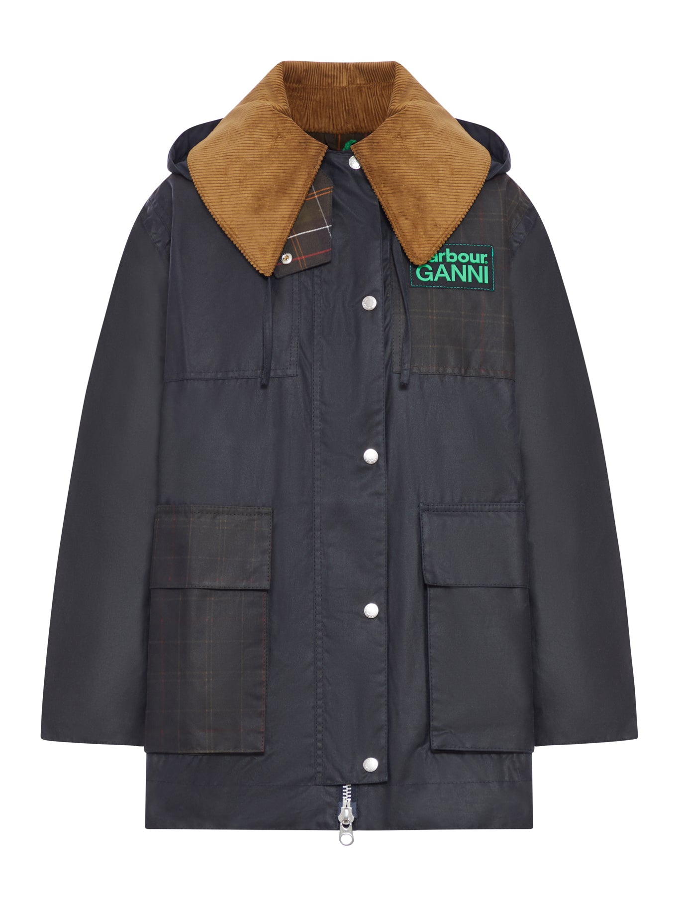 WAXED JACKET WITH VELVET COLLAR