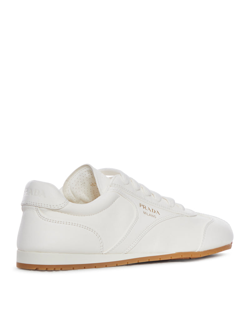 WHITE NAPPA LEATHER SNEAKERS