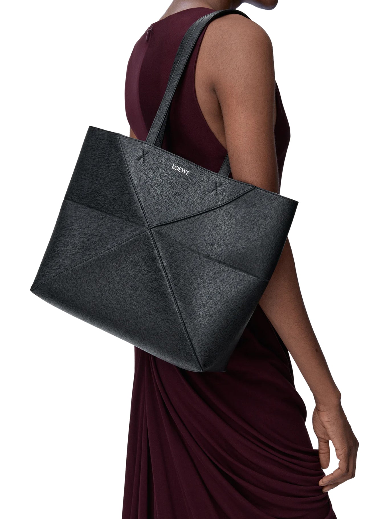 MEDIUM PUZZLE FOLD HORIZONTAL TOTE BAG IN GRAINED CALFSKIN