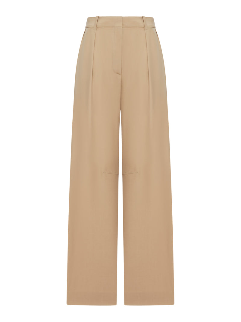 TAILORED BARREL WOOL TROUSERS