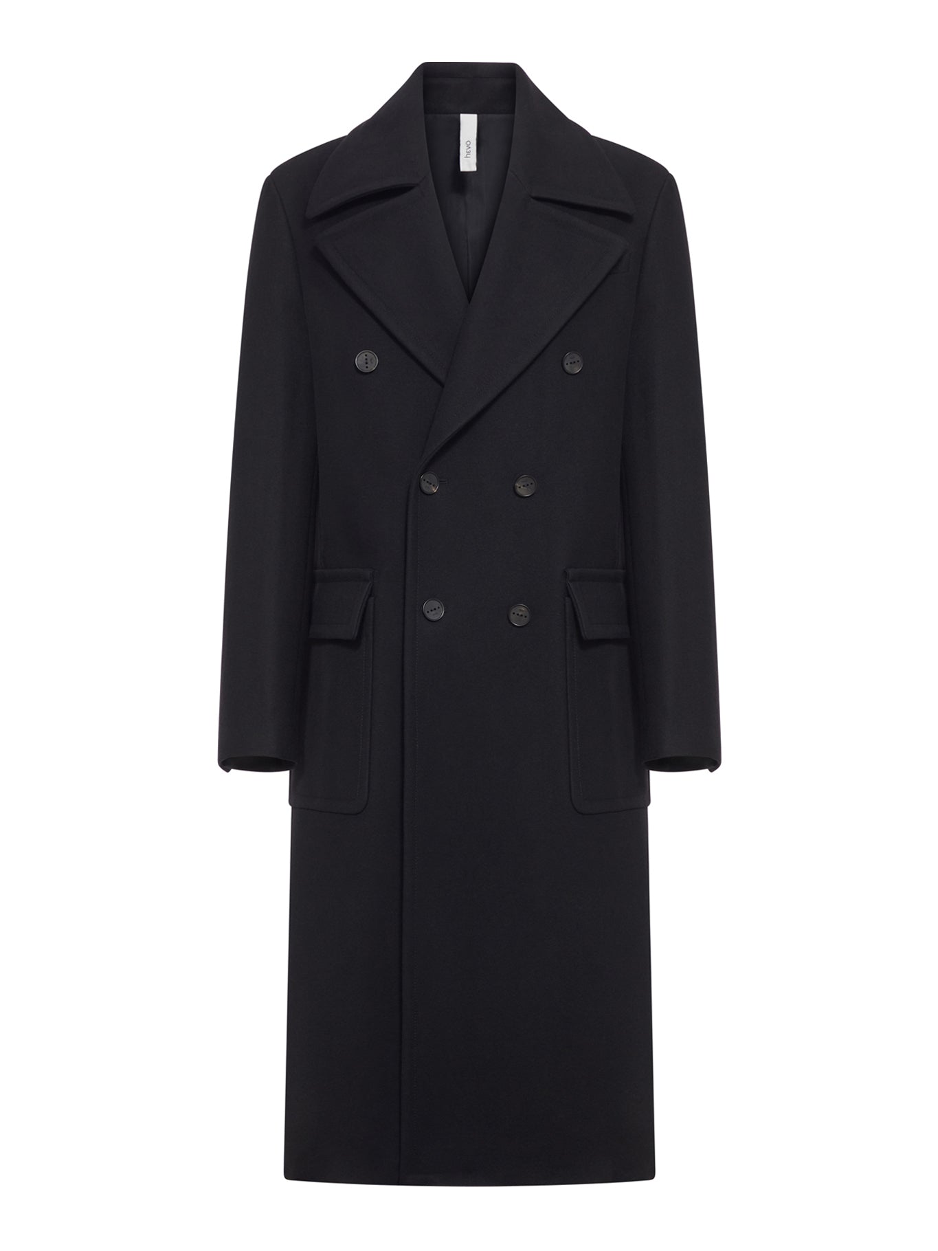 DOUBLE-BREASTED HERRINGBONE COAT