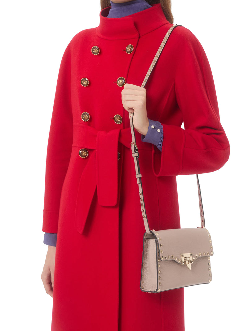 ROCKSTUD SMALL GARNET CALFSKIN CROSSBODY BAG