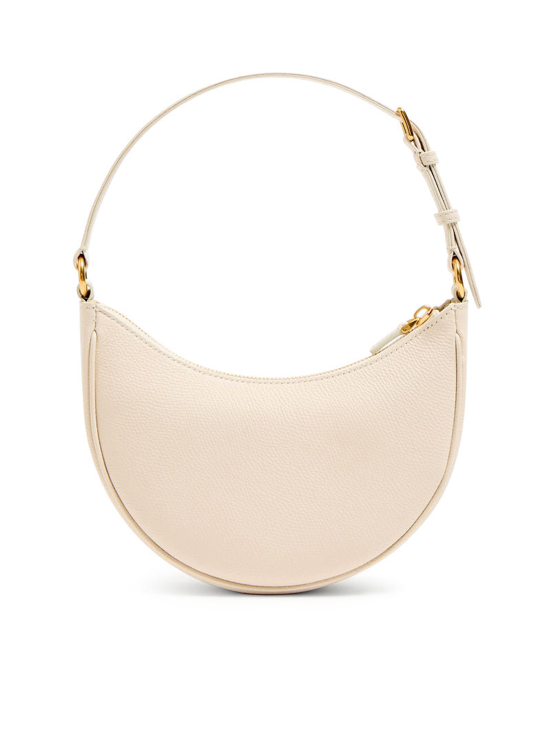 VLOGO SIGNATURE MINI HOBO BAG IN WHITE GARNET CALFSKIN