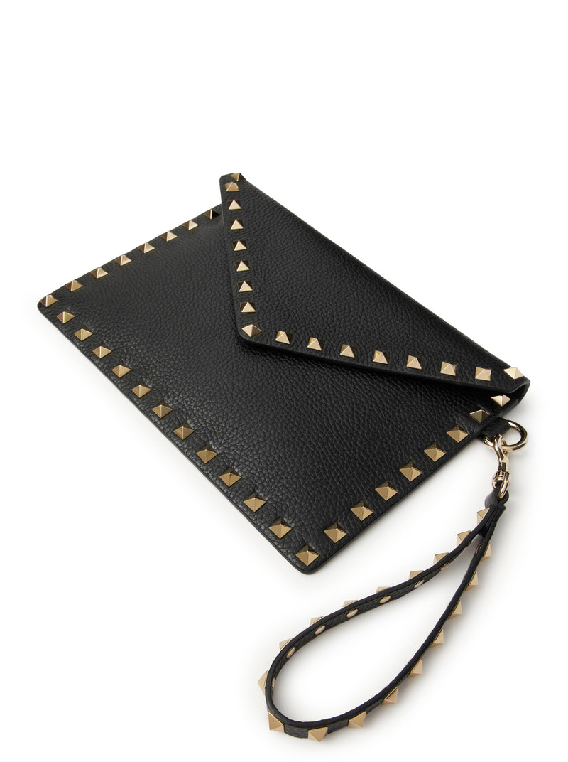 ROCKSTUD POUCH IN GARNET CALFSKIN