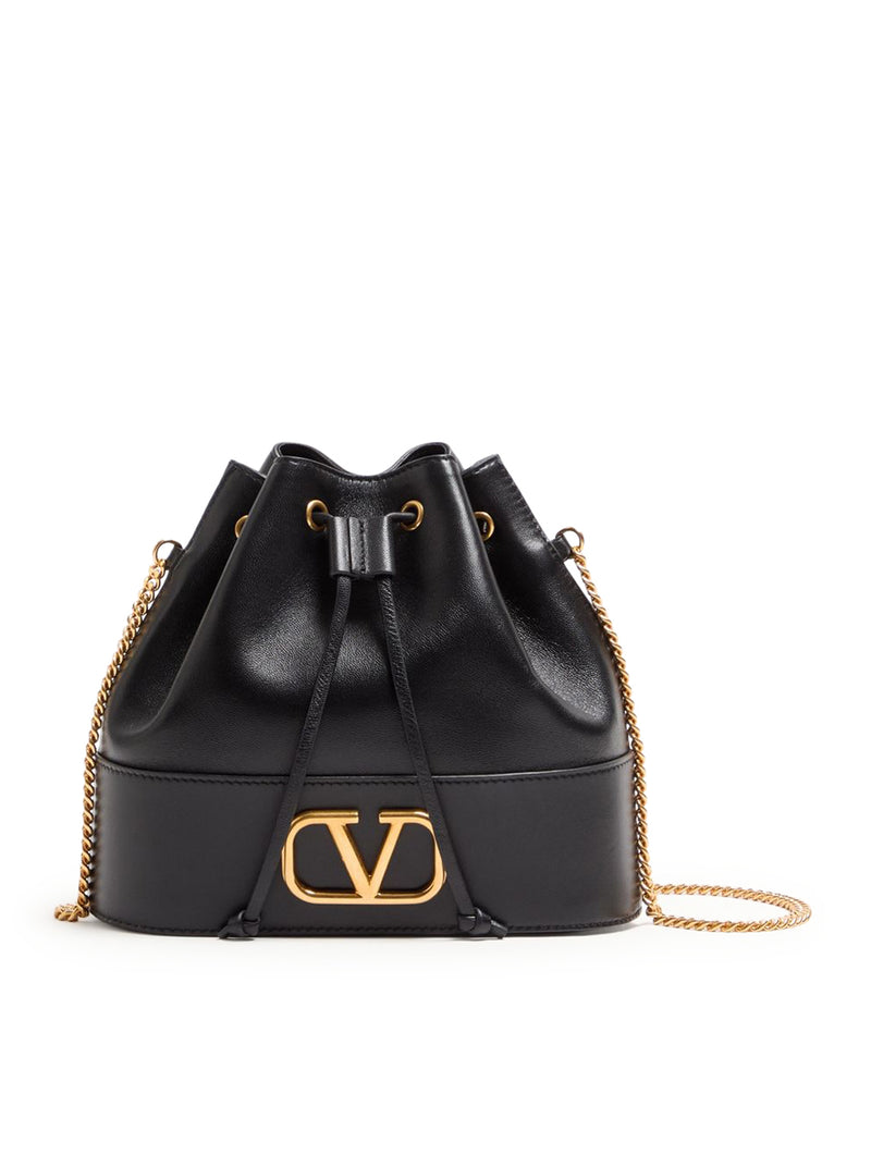 MINI BUCKET BAG WITH VLOGO SIGNATURE CHAIN IN NAPPA