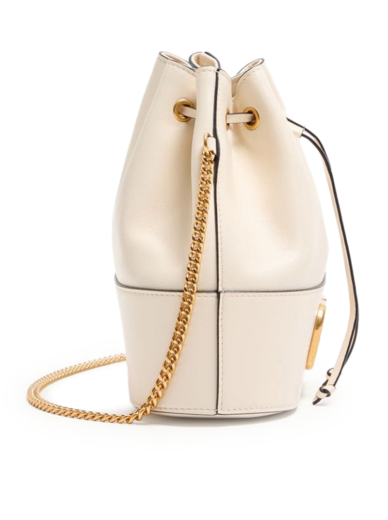 MINI BUCKET BAG WITH VLOGO SIGNATURE CHAIN IN NAPPA