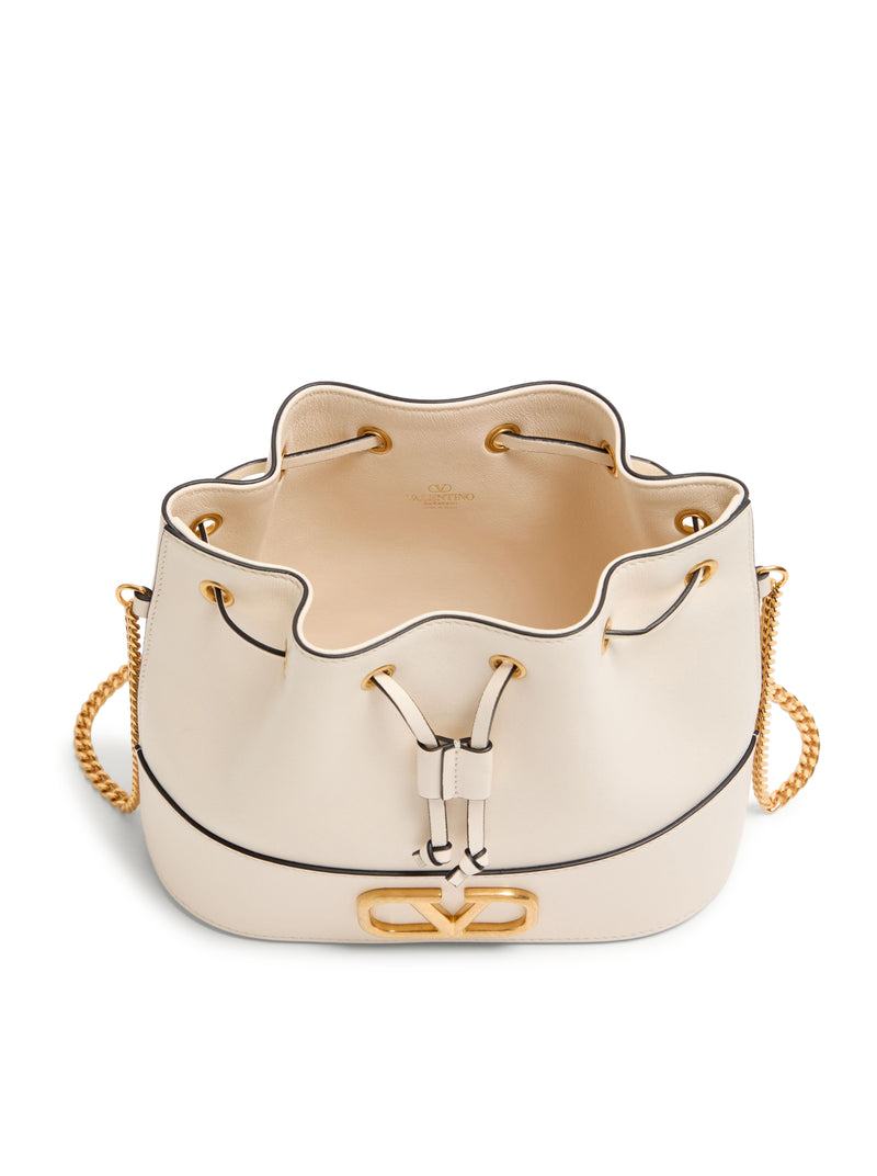 MINI BUCKET BAG WITH VLOGO SIGNATURE CHAIN IN NAPPA