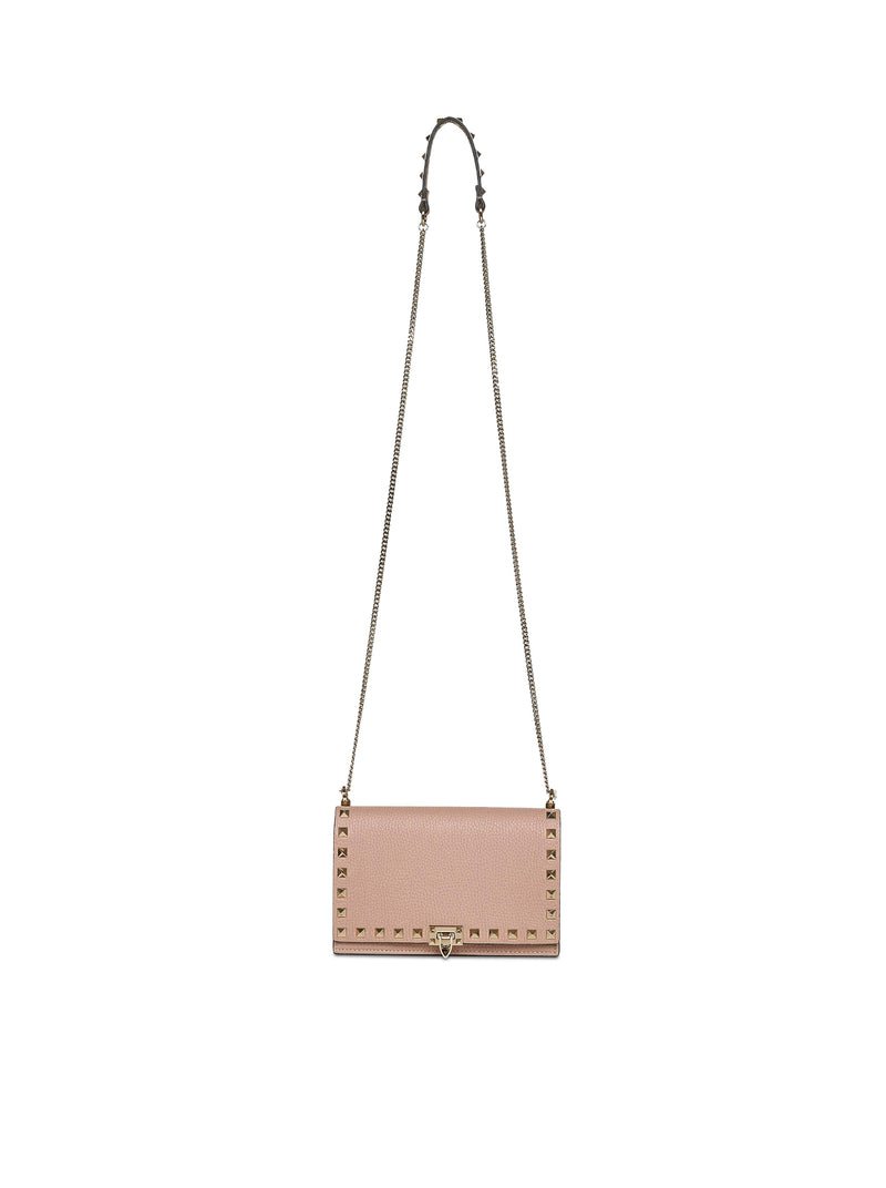MINI ROCKSTUD LEATHER BAG WITH CHAIN
