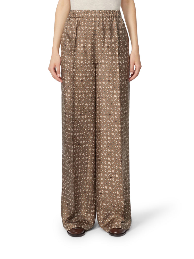 PRINTED SILK TROUSERS