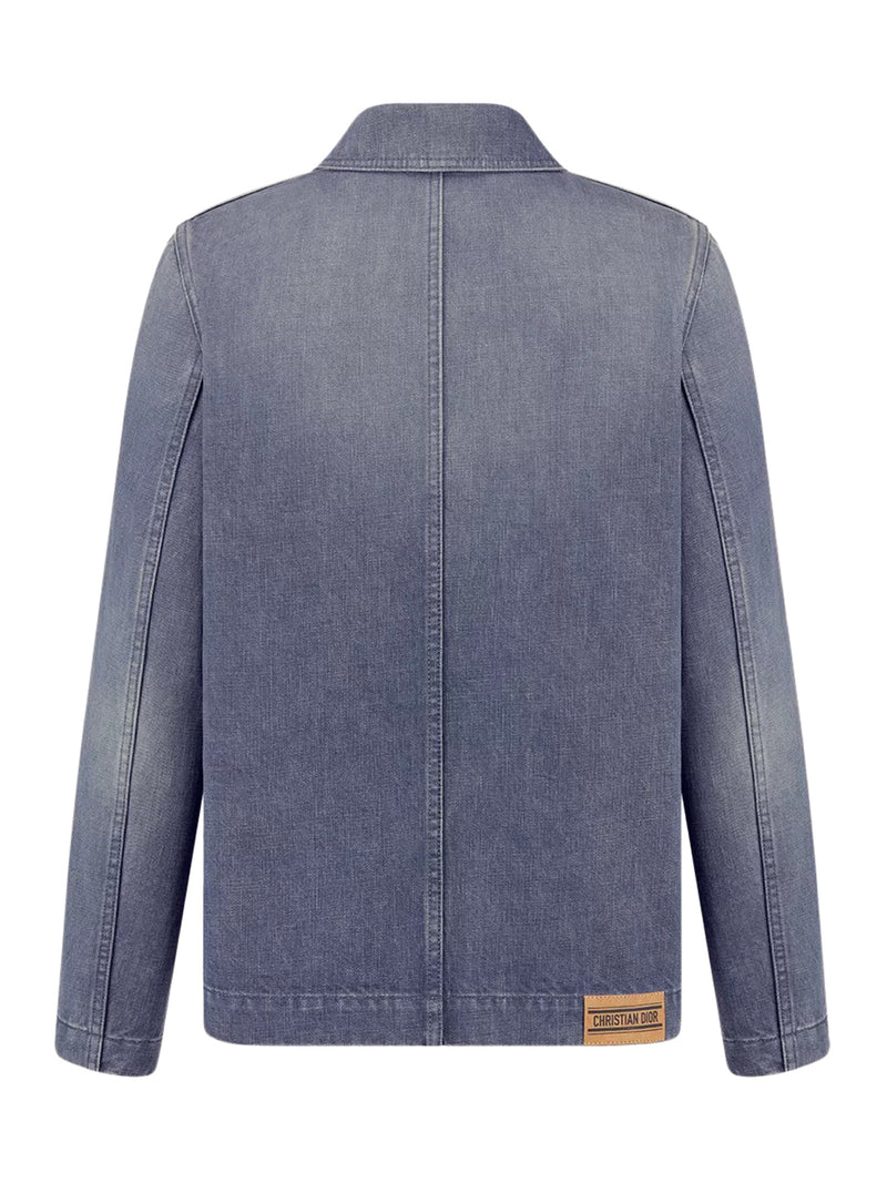 PURPLE STONEWASHED COTTON DENIM JACKET