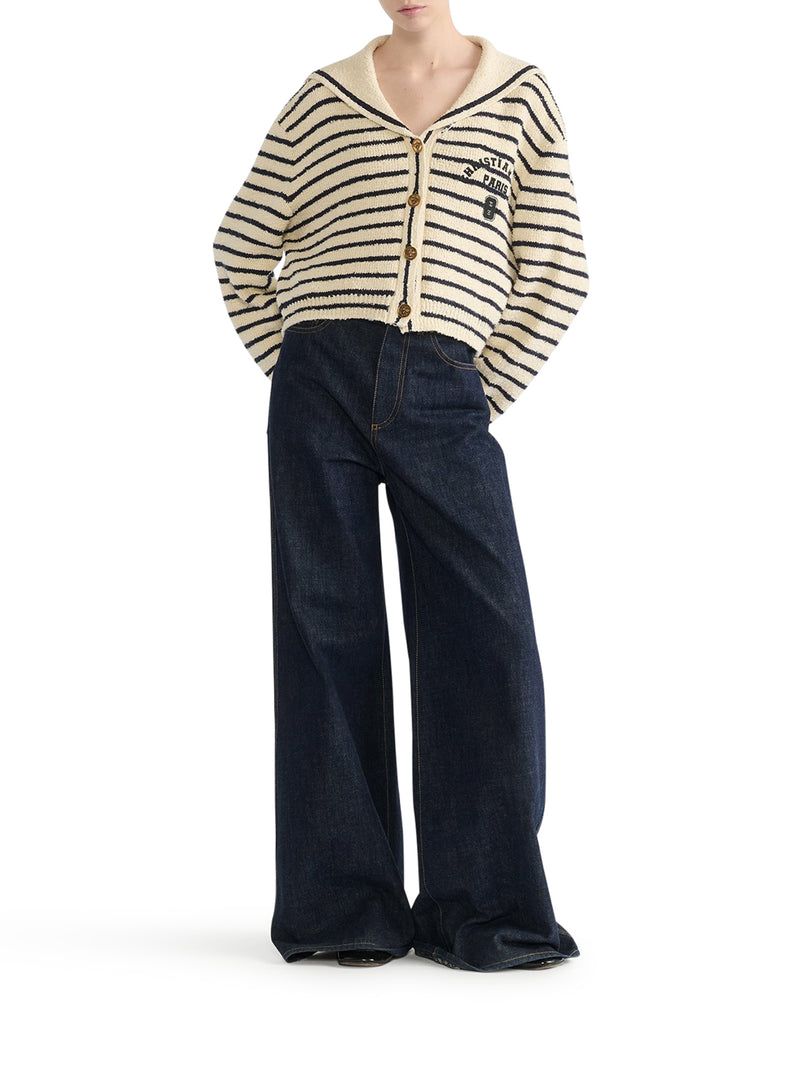 MARINIÈRE CARDIGAN WITH SAILOR COLLAR