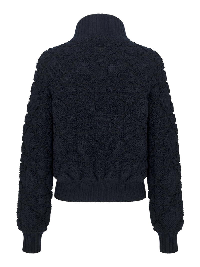 MACROCANNAGE CARDIGAN WITH DIORALPS ZIP