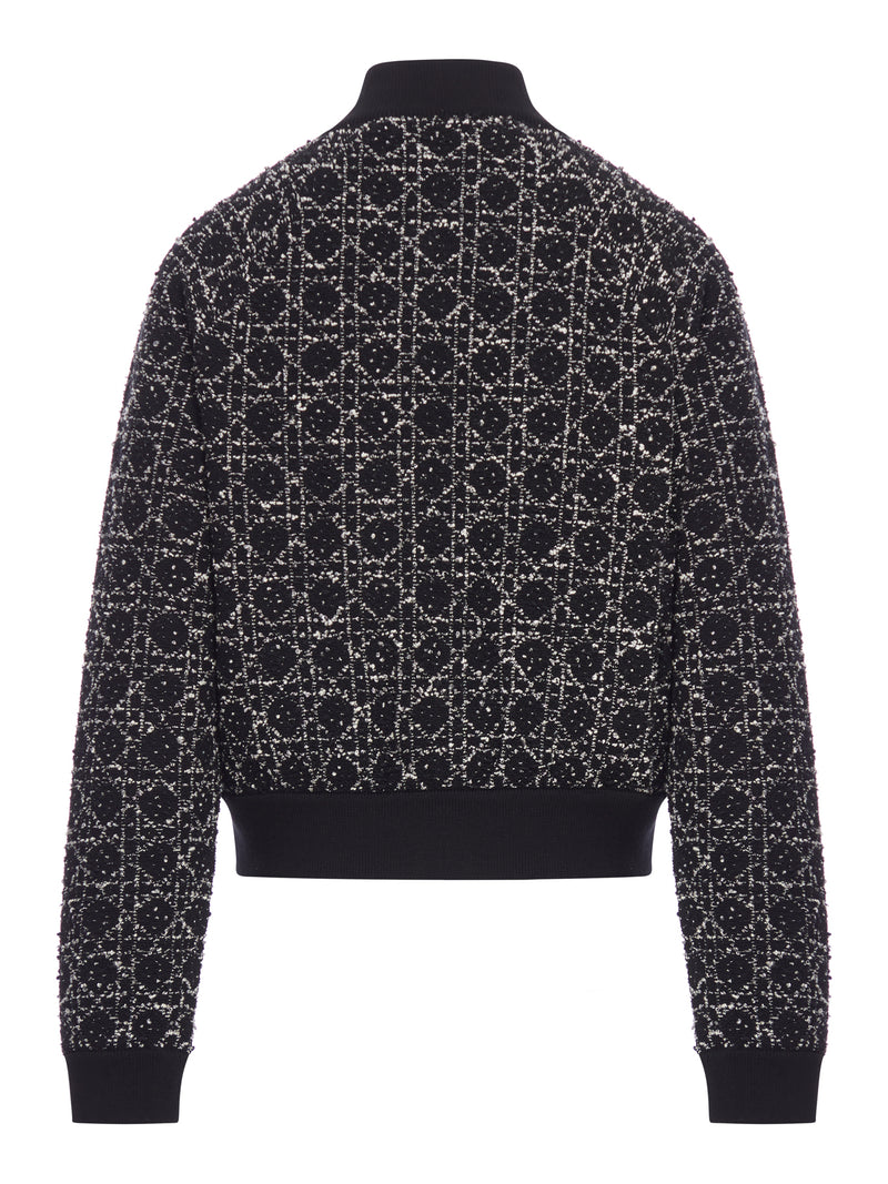 MACROCANNAGE JACKET IN COTTON BLEND TWEED