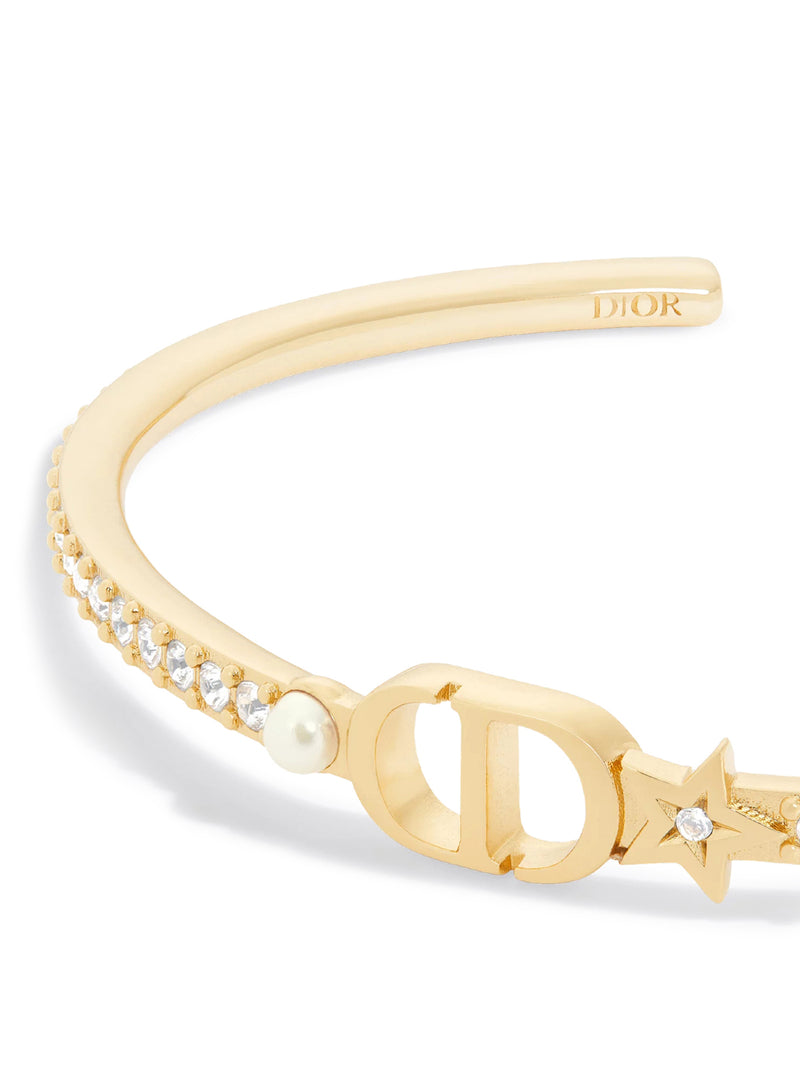 PETIT CD RIGID BRACELET WITH GOLD-COLOURED FINISH