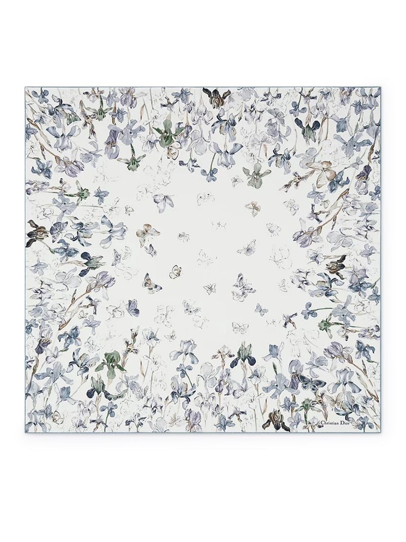SQUARE SCARF 90 BUTTERFLIES & IRIS