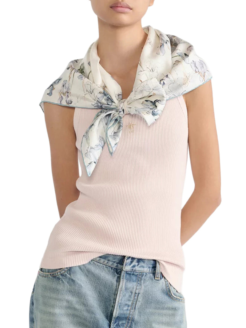 SQUARE SCARF 90 BUTTERFLIES & IRIS