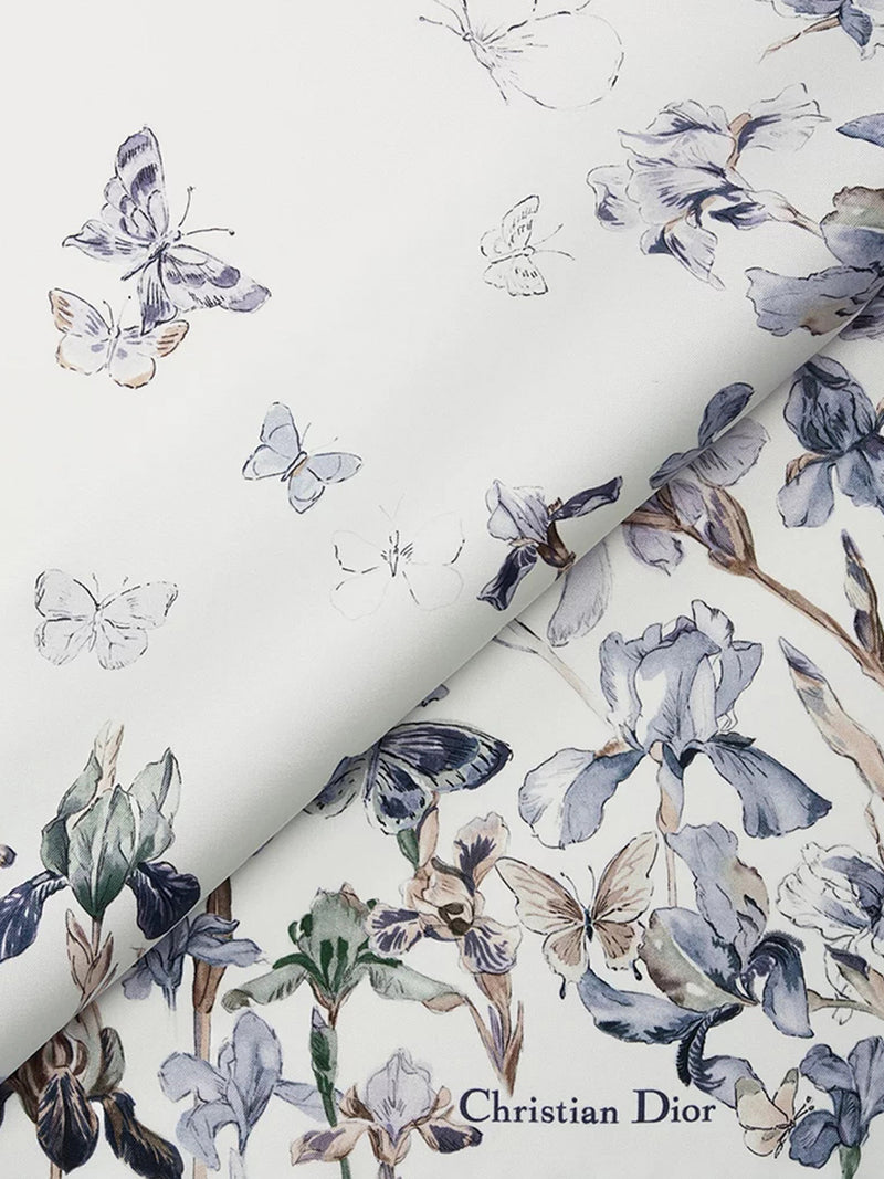 SQUARE SCARF 90 BUTTERFLIES & IRIS