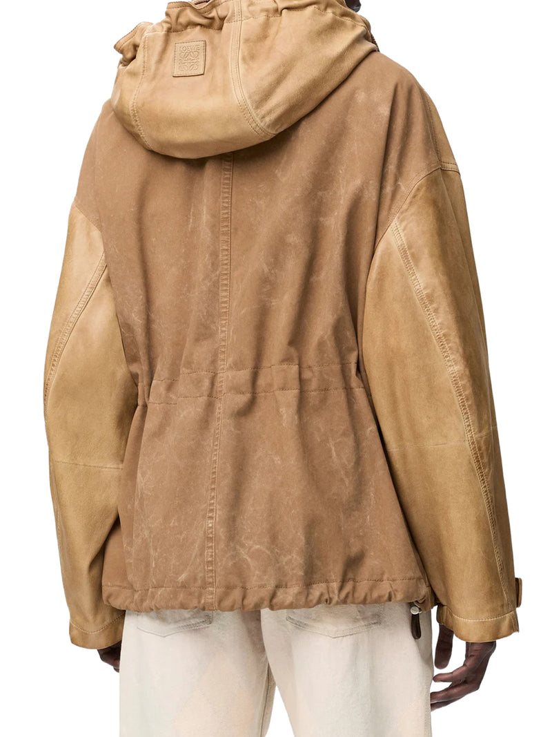 SHORT PARKA IN LAMBSKIN AND COTTON