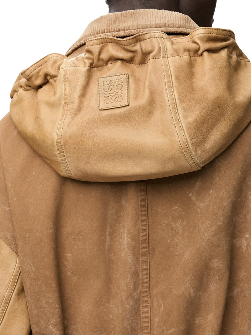 SHORT PARKA IN LAMBSKIN AND COTTON