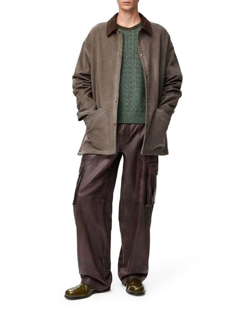 COTTON BLEND OVERSHIRT WITH ANAGRAM PATTERN