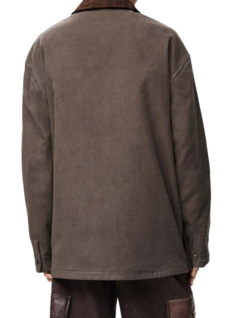 COTTON BLEND OVERSHIRT WITH ANAGRAM PATTERN