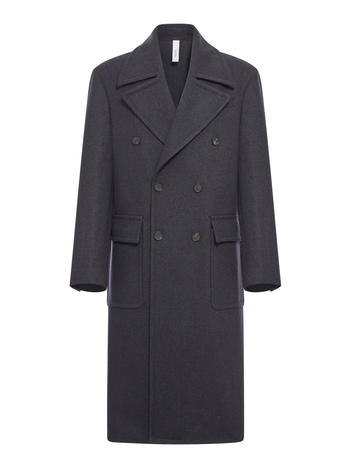 DOUBLE-BREASTED HERRINGBONE COAT