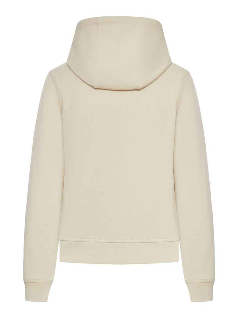 FELPA CON CAPPUCCIO E CERNIERA IN COTONE CON ETICHETTA CHECK