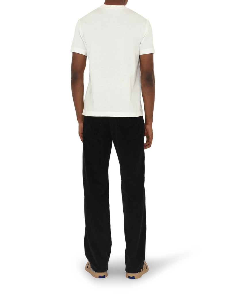 COTTON T-SHIRT WITH CHECK APPLIQUE