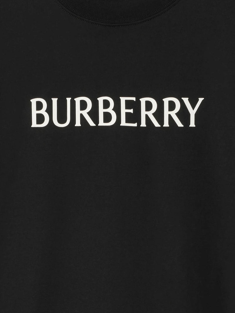 COTTON T-SHIRT WITH PRINTED BURBERRY LOGO