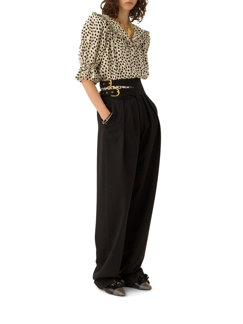 HIGH-WAISTED TAILORED WOOL TROUSERS