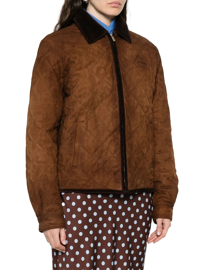 SUEDE JACKET WITH VELVET COLLAR