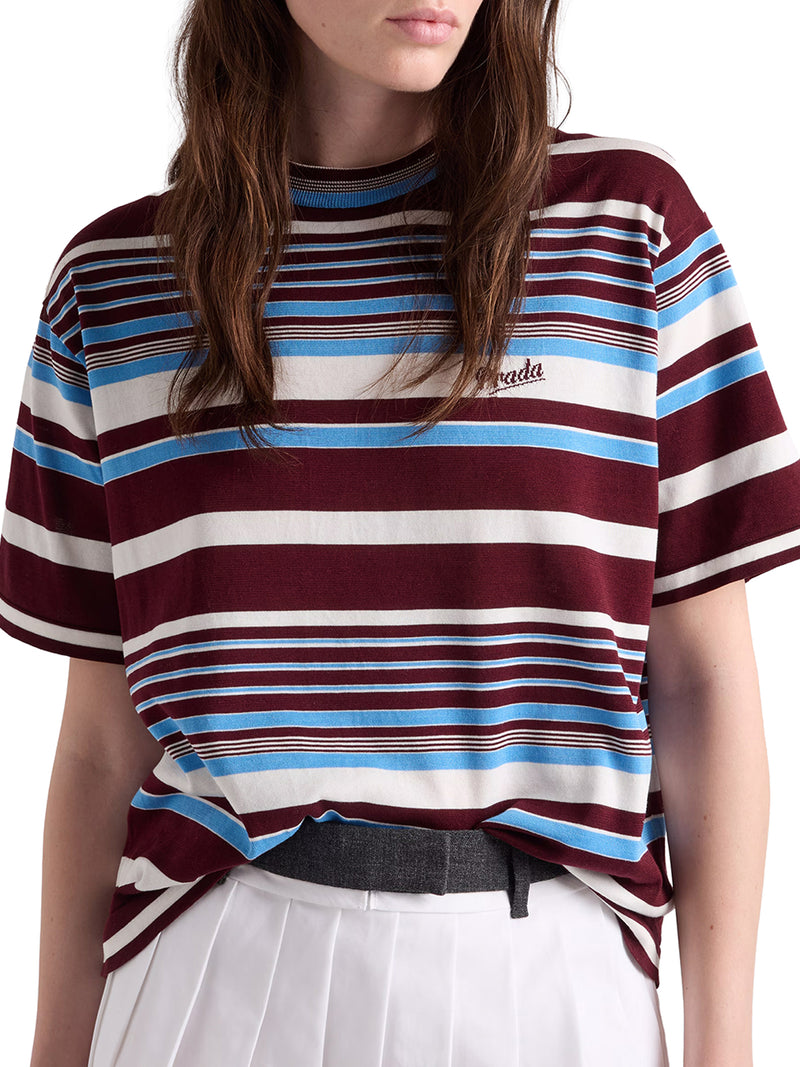 STRIPED COTTON CREW NECK SWEATER