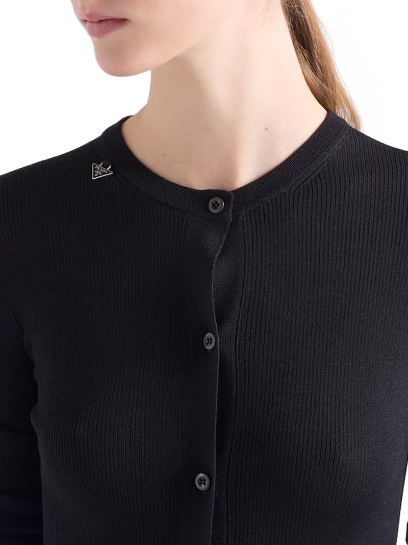 RIBBED WOOL CARDIGAN