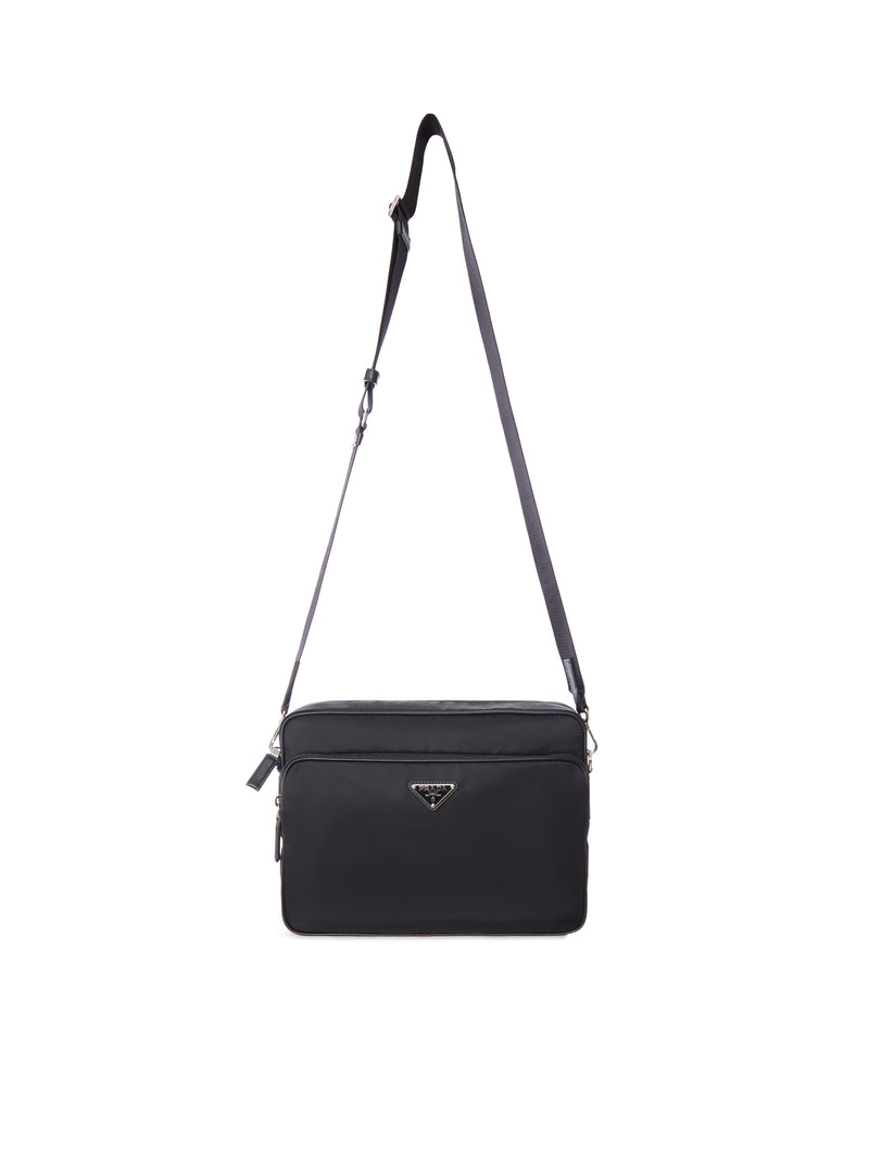 RE-NYLON AND LEATHER SHOULDER BAG