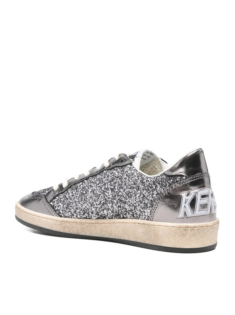 BALLSTAR SNEAKERS IN LAMINATED LEATHER AND GLITTER
