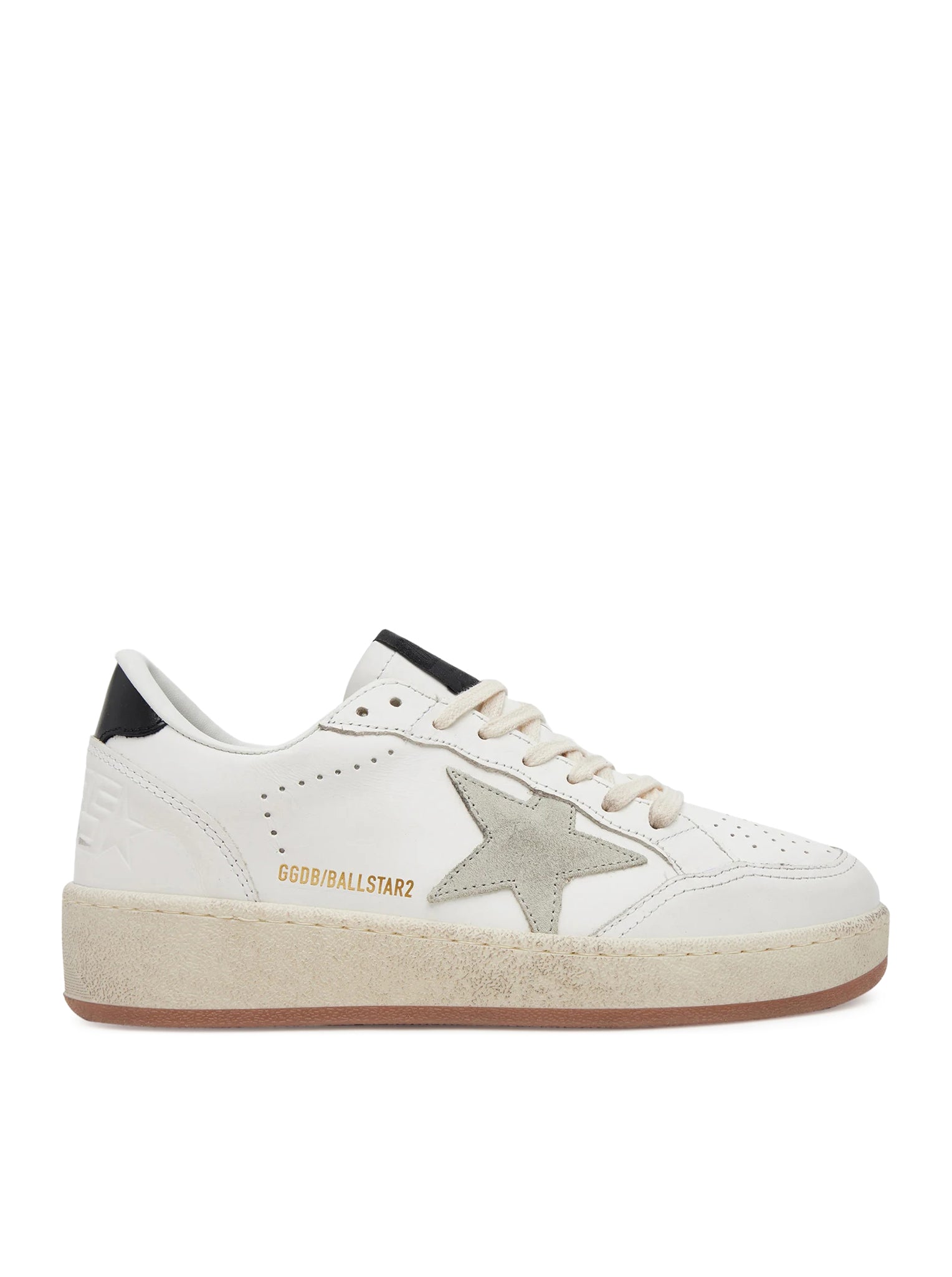 BALL STAR WITH ICE SUEDE STAR AND BLACK LEATHER HEEL