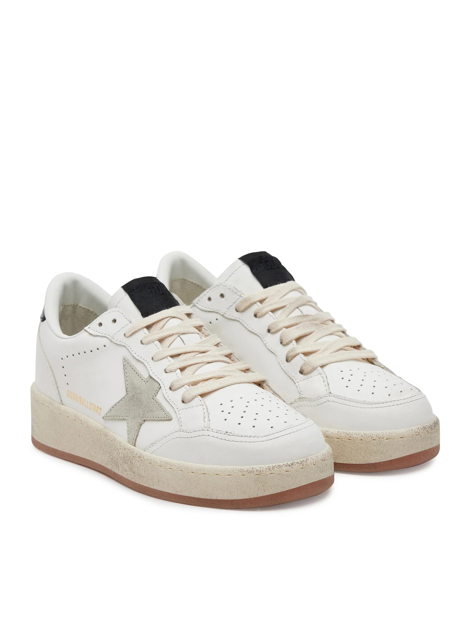 BALL STAR WITH ICE SUEDE STAR AND BLACK LEATHER HEEL