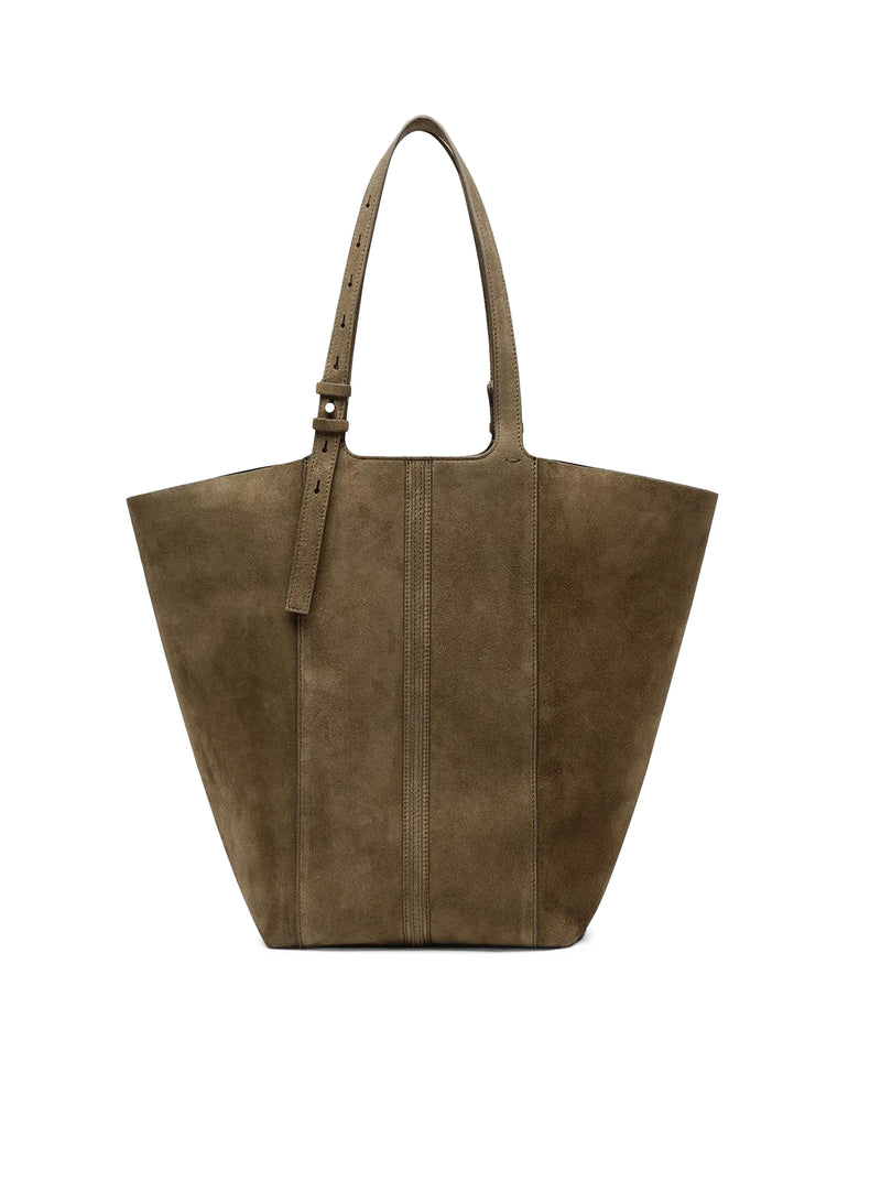 SUEDE TOTE BAG WITH FRINGES