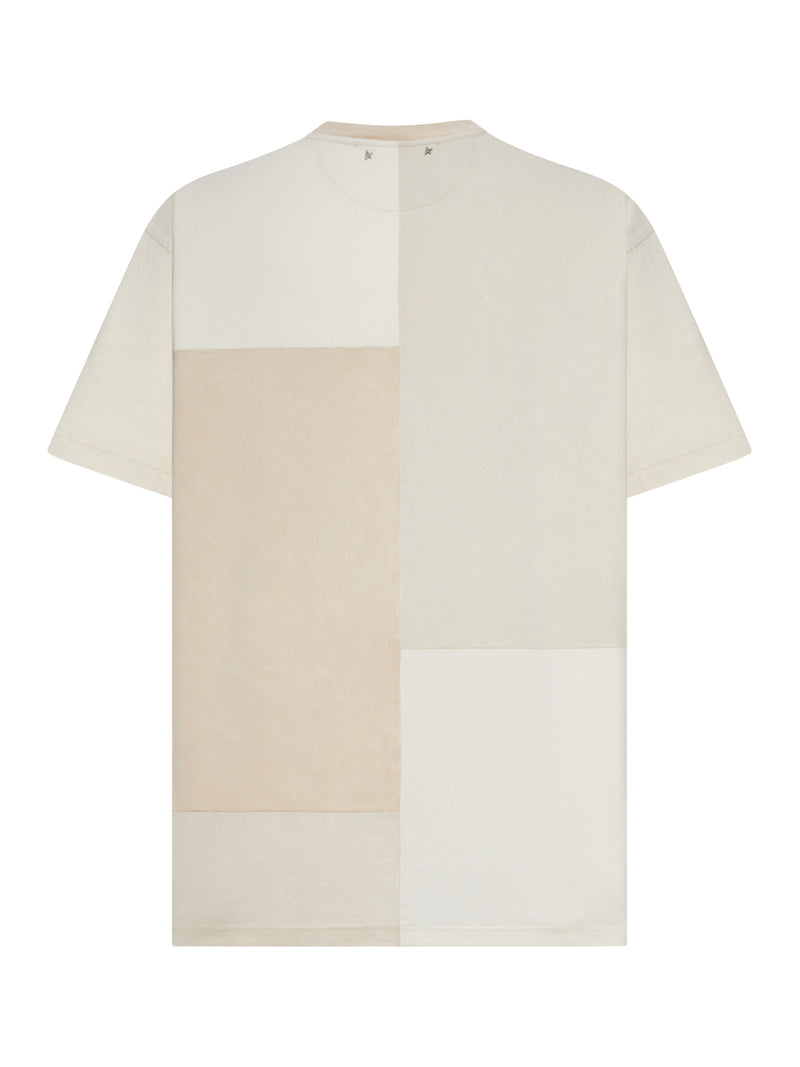 COTTON JERSEY T-SHIRT WITH PATCHWORK EFFECT