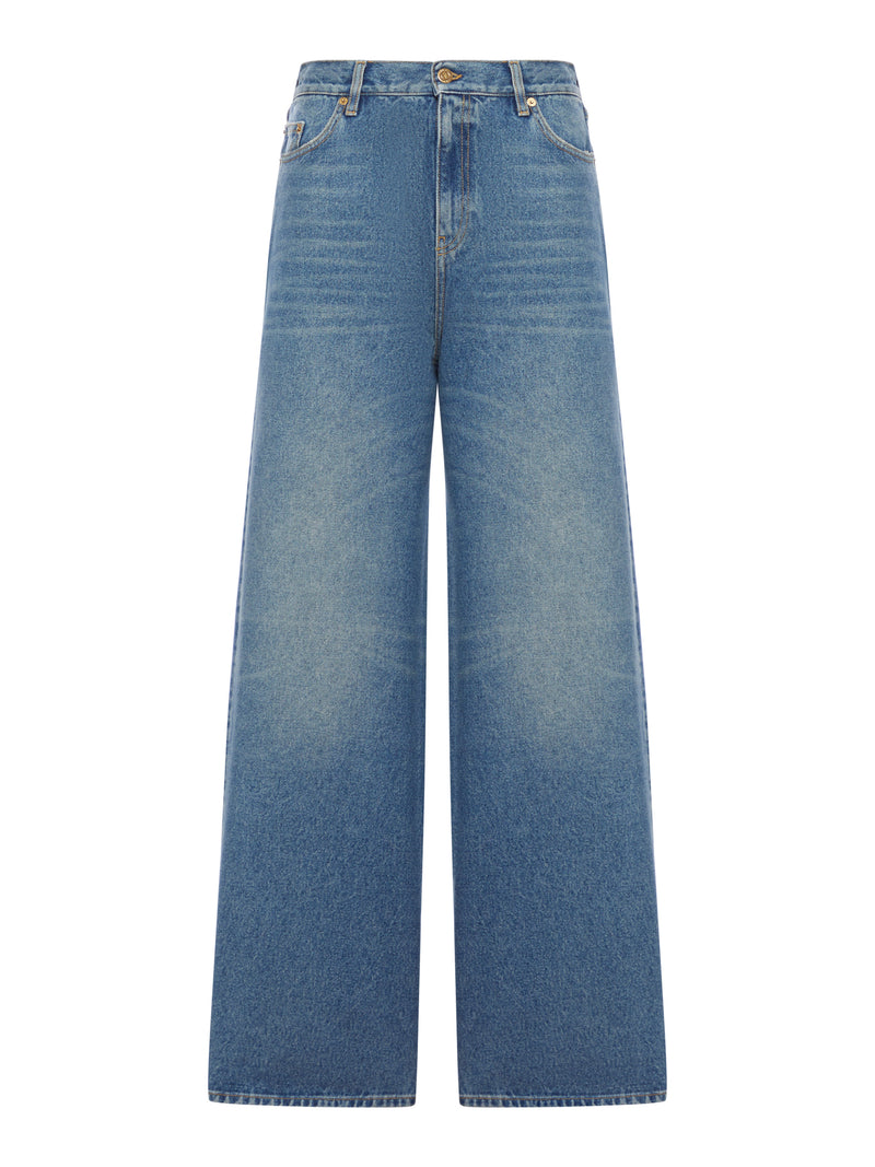 WIDE LEG FIVE-POCKET JEANS