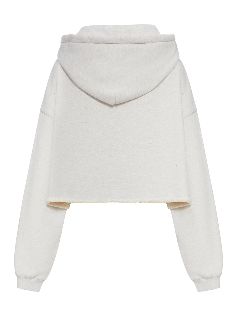 CROPPED HOODIE WITH MICRO APPLICATIONS