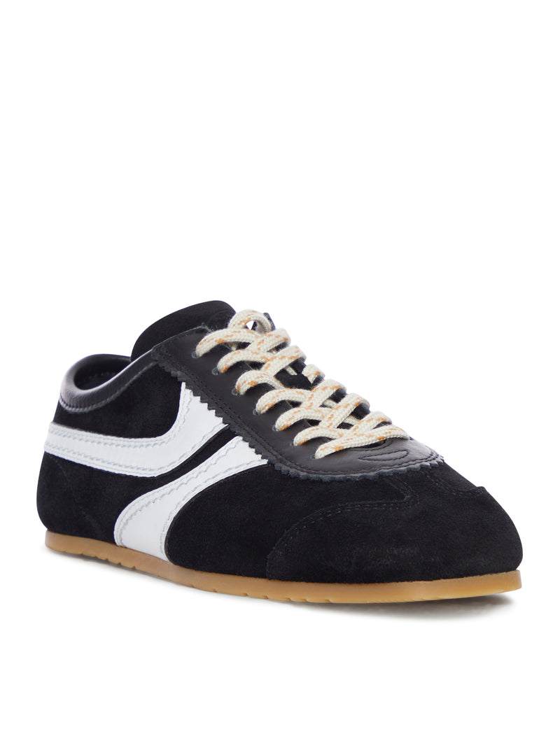 TWO-TONE LEATHER AND SUEDE SNEAKERS
