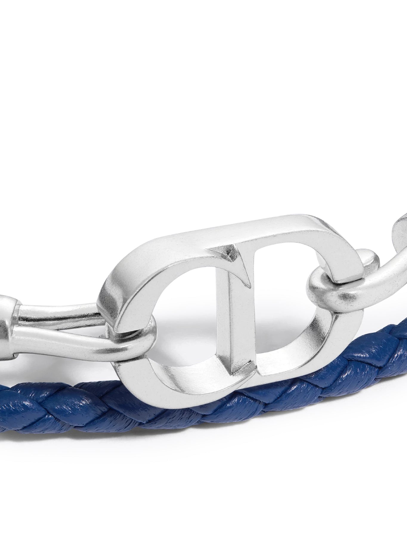 DOUBLE CD ICON BRACELET IN BRAIDED LAMBSKIN