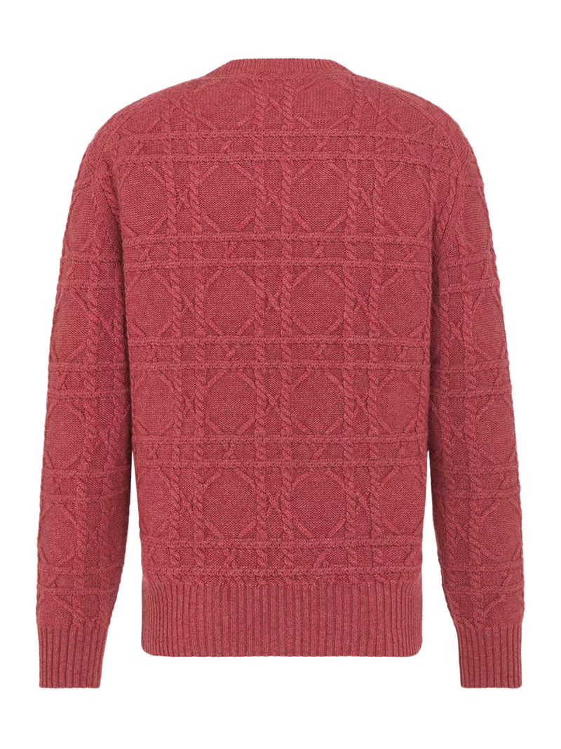PINK CABLE KNIT CASHMERE SWEATER